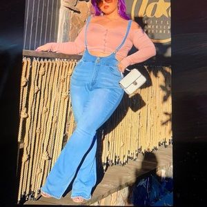 Flare denim overalls- never worn